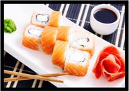 Quadro Decorativo Gourmet Sushi Bar Delivery Restaurantes Comércio Com Moldura RC58