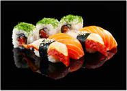 Quadro Decorativo Gourmet Sushi Bar Delivery Restaurantes Comércio Com Moldura RC59