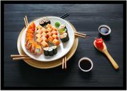 Quadro Decorativo Gourmet Sushi Bar Delivery Restaurantes Comércio Com Moldura RC66