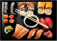 Quadro Decorativo Gourmet Sushi Bar Delivery Restaurantes Comércio Com Moldura RC67