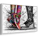 Quadro decorativo Grafite Paixão e Movimento em Cor - Art Canvas