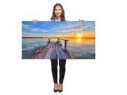 Quadro Decorativo Grande Sala 130x70 Pier Mar Oceano Paisagem Quadro para Quarto Hall Escritório