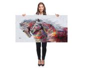 Quadro Decorativo Grande sala Cavalo Colorido Quadro para Quarto Hall Escritório