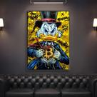 Quadro Decorativo Grande Tio Patinhas Bitcoin Milionário