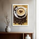Quadro Decorativo Grão Xícara Café Coração - 70x50cm Quadro Decorativo Grão Xícara Café Coração - 70x50cm
