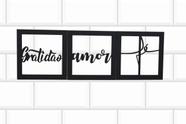 Quadro decorativo Gratidão, Amor e Fé.