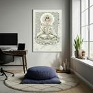 Quadro Decorativo Guanyin a Bodhisattva - 70x50cm Cor:Moldura Preta