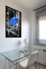 Quadro Decorativo Guarda-Chuva Azul - 70x50cm