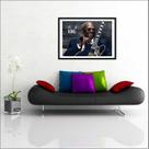 Quadro Decorativo Guitarrista BB King Jazz Blues Decoração Com Moldura