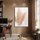 Quadro Decorativo Hastes Capim Pampas 70x50cm Mold Branca