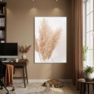 Quadro Decorativo Hastes Capim Pampas 70x50cm Mold Preta
