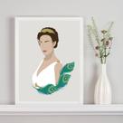 Quadro Decorativo Hera- Deusa Das Mulheres 24x18cm - com vidro Quadro Decorativo Hera- Deusa Das Mulheres 24x18cm - com vidro