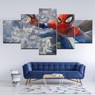 Quadro Decorativo Homem Aranha0 5 peças