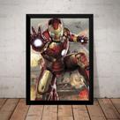Quadro Decorativo Homem De Ferro Arte Poster Com Moldura