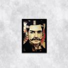 Quadro Decorativo Homem Retrô Tatoo Style 33x24cm - com vidro