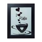 Quadro Decorativo I Coffe com Moldura e Vidro Mdf Adesivado