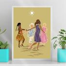 Quadro Decorativo Ibejis 45x34cm - com vidro