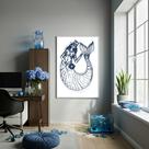 Quadro Decorativo Iemanjá - Protetora das Águas - 70x50cm Cor:Moldura Branca Quadro Decorativo Iemanjá - Protetora das Águas - 70x50cm Cor:Moldura Branca