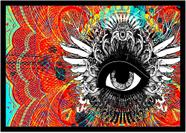 Quadro Decorativo Illuminati Olho Que Tudo Vê Pirâmide Maçonaria Com Moldura RC000