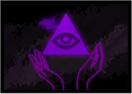 Quadro Decorativo Illuminati Olho Que Tudo Vê Pirâmide Maçonaria Com Moldura RC003