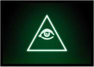 Quadro Decorativo Illuminati Olho Que Tudo Vê Pirâmide Maçonaria Com Moldura RC005