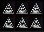 Quadro Decorativo Illuminati Olho Que Tudo Vê Pirâmide Maçonaria Com Moldura RC006