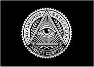 Quadro Decorativo Illuminati Olho Que Tudo Vê Pirâmide Maçonaria Com Moldura RC007
