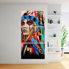 Quadro Decorativo India Americana Indigena 160x65cm - Quadros Mais