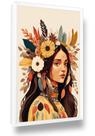 Quadro Decorativo Índia Apache Colorido Moldura Grande