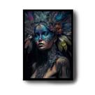 Quadro Decorativo Índia Mulher com Moldura E Acetato Tamanho A3