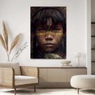 Quadro Decorativo Indio Brasileiro Amazonas Tecido Canvas