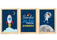Quadro Decorativo Infantil Astronauta Espaço Sideral Foguete