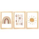 Quadro Decorativo Infantil Boho Sol Arco-íris Cool Kids