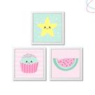 Quadro Decorativo Infantil melancia estrela candy color