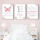 Quadro Decorativo Infantil Moldura Premium Tema Lúdico Minimalista Quarto de Bebê Criança Menina Quadro Decorativo Infantil Moldura Premium Tema Lúdico Minimalista Quarto de Bebê Criança Menina