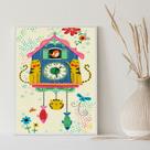 Quadro Decorativo Infantil RelógioCuco 24x18cm - com vidro