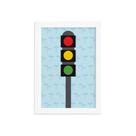 Quadro Decorativo Infantil Semáforo 22x32 Moldura Branca