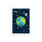 Quadro Decorativo Infantil Sistema Solar Terra 22x32cm Moldu