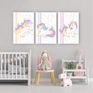 Quadro Decorativo Infantil - Unicórnio Mágico para Quarto de Criança