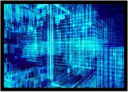 Quadro Decorativo Informática Tecnologia Abstrato Computação Lojas Salas Quartos Com Moldura RC016