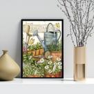 Quadro Decorativo Jardim - Regador 45x34cm