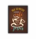 Quadro decorativo Jesus café Moldura preta