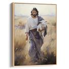 Quadro decorativo Jesus Caminhando Pelos Campos Com Cordeiro - Art Canvas