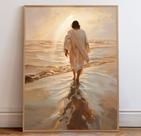 Quadro Decorativo Jesus Cristo Andando sobre as Águas Religioso Religião