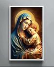 Quadro Decorativo Jesus Cristo Maria Canvas Moldura Filete