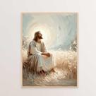 Quadro Decorativo Jesus Cristo Sentado Religioso