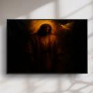 Quadro Decorativo Jesus e Espírito Santo em formato de Pomba