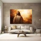 Quadro Decorativo Jesus Ele Reina Tecido Canvas