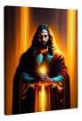 Quadro Decorativo Jesus Iluminado Luz Eterna Grande Tecido Canvas