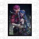 quadro decorativo jinx e vi league of legends 60x40cm